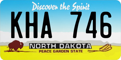 ND license plate KHA746