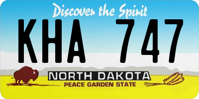 ND license plate KHA747
