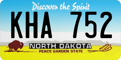 ND license plate KHA752