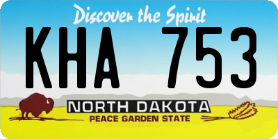 ND license plate KHA753