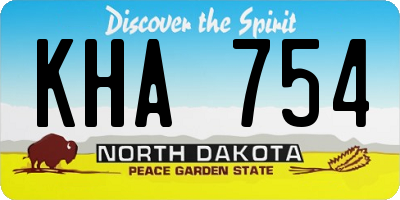 ND license plate KHA754