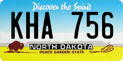 ND license plate KHA756