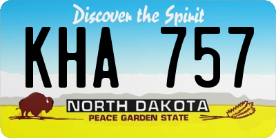 ND license plate KHA757