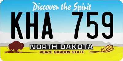 ND license plate KHA759