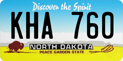 ND license plate KHA760