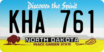 ND license plate KHA761