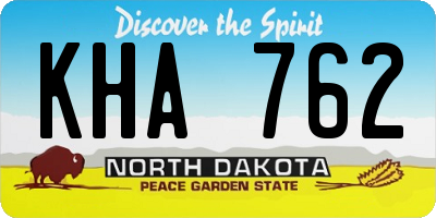 ND license plate KHA762