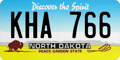 ND license plate KHA766