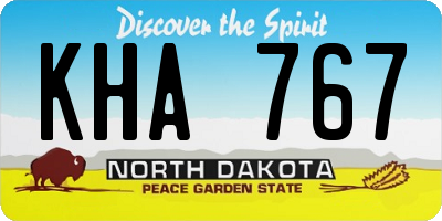 ND license plate KHA767