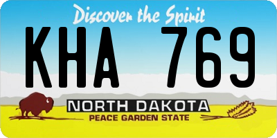 ND license plate KHA769