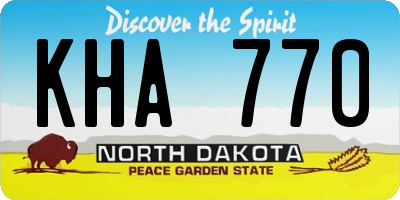 ND license plate KHA770
