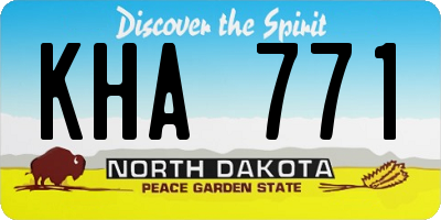 ND license plate KHA771