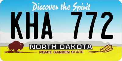 ND license plate KHA772