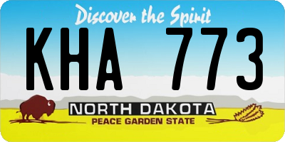 ND license plate KHA773