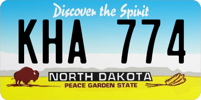 ND license plate KHA774