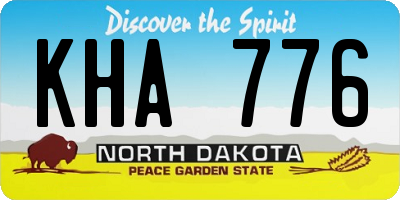 ND license plate KHA776
