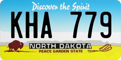 ND license plate KHA779