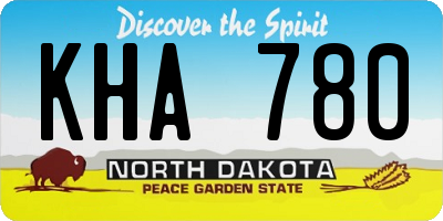 ND license plate KHA780