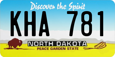 ND license plate KHA781