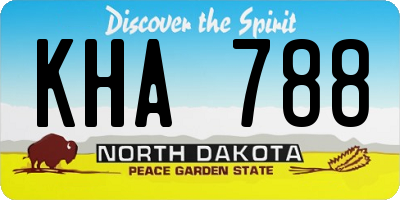 ND license plate KHA788