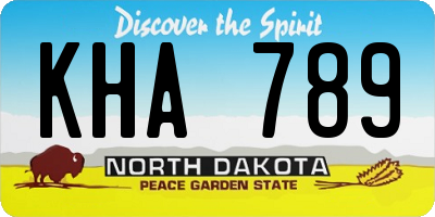 ND license plate KHA789