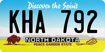 ND license plate KHA792