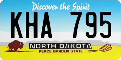 ND license plate KHA795
