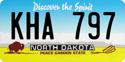 ND license plate KHA797