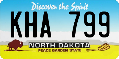 ND license plate KHA799