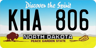 ND license plate KHA806
