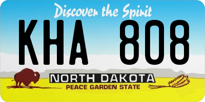 ND license plate KHA808