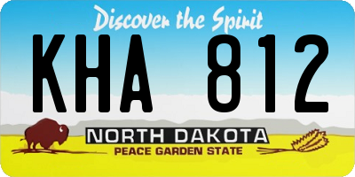 ND license plate KHA812