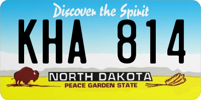 ND license plate KHA814