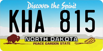 ND license plate KHA815