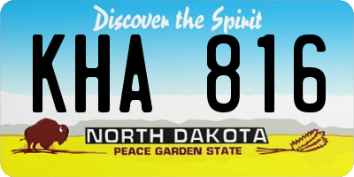 ND license plate KHA816