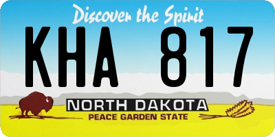 ND license plate KHA817