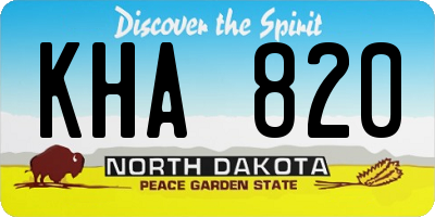 ND license plate KHA820