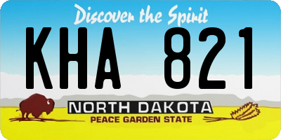 ND license plate KHA821