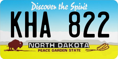 ND license plate KHA822