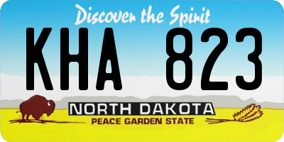 ND license plate KHA823