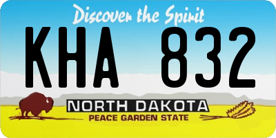 ND license plate KHA832