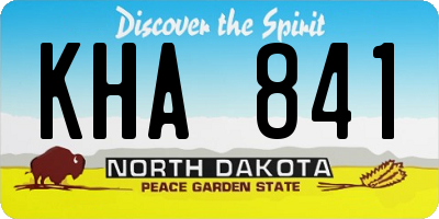 ND license plate KHA841