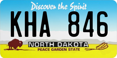 ND license plate KHA846