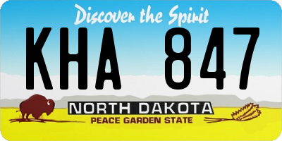 ND license plate KHA847