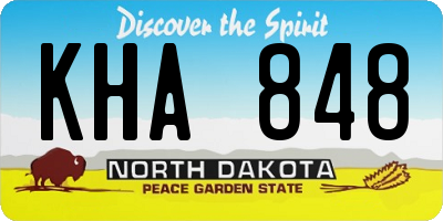 ND license plate KHA848