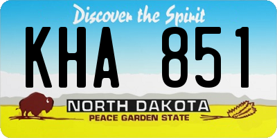 ND license plate KHA851