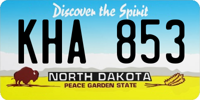 ND license plate KHA853