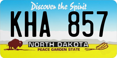 ND license plate KHA857