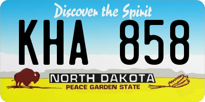 ND license plate KHA858