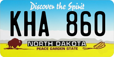 ND license plate KHA860